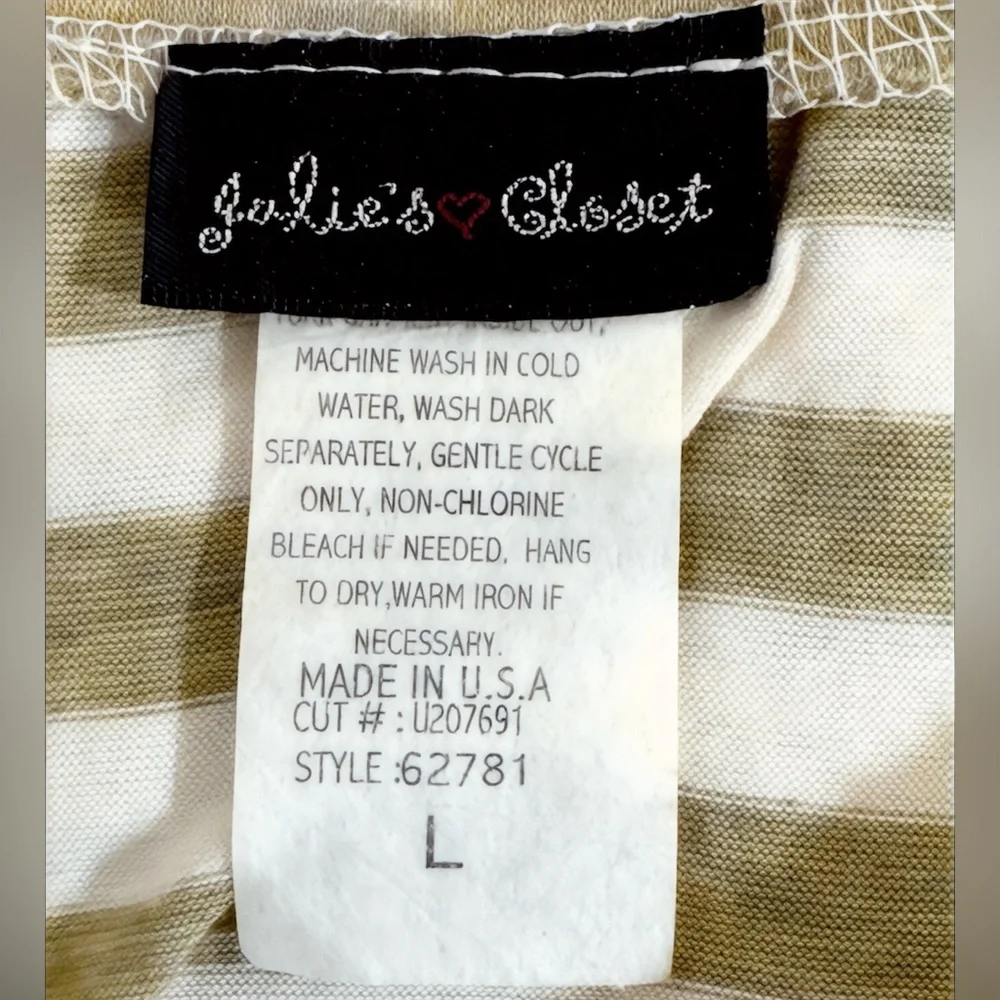 Julie’s Closet Striped Tulip Wrap Midi Skirt L | Boho Coastal Resort